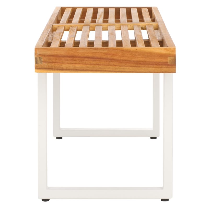 Safavieh Monti Wood Bench in Natural / White