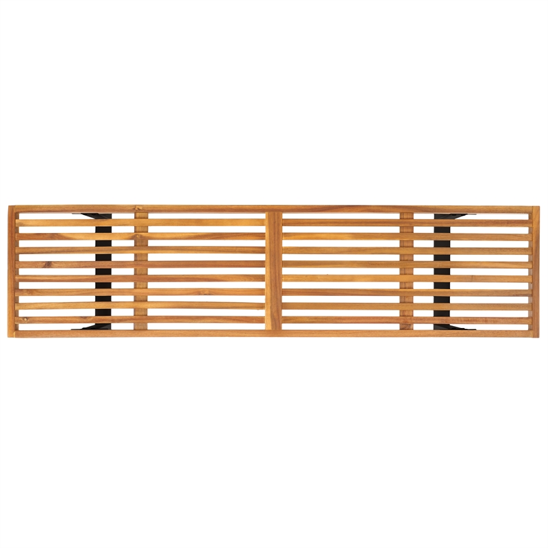 Safavieh Monti Wood Bench in Natural / Black