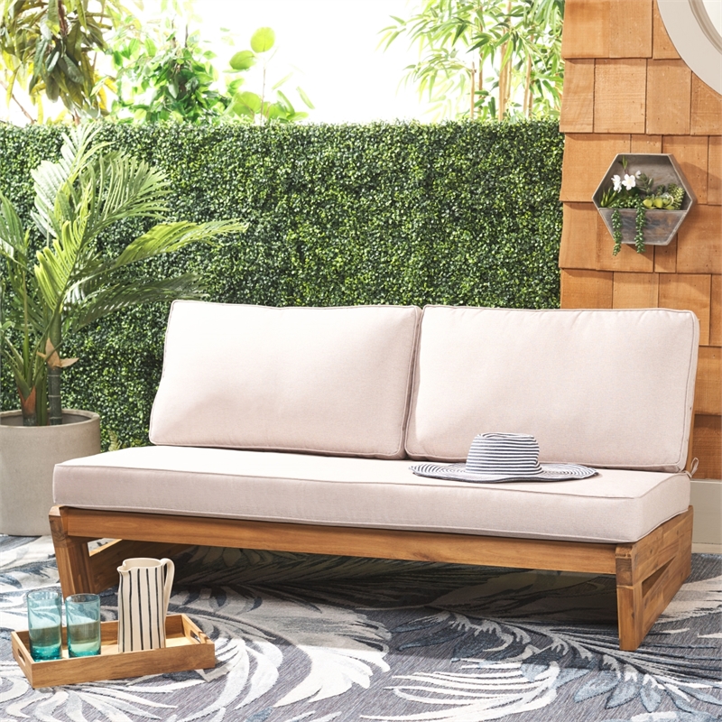 Safavieh ChesterWood  2 Seater Sofa in Natural / Light Gray
