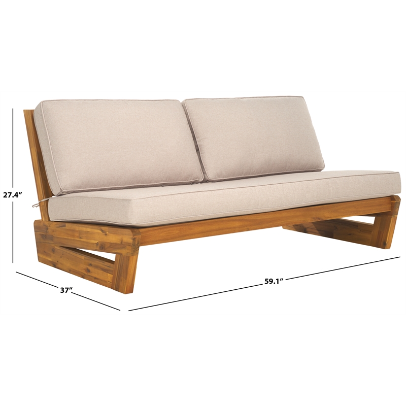 Safavieh ChesterWood  2 Seater Sofa in Natural / Light Gray