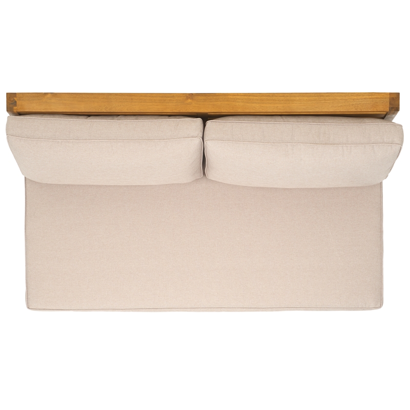Safavieh ChesterWood  2 Seater Sofa in Natural / Light Gray