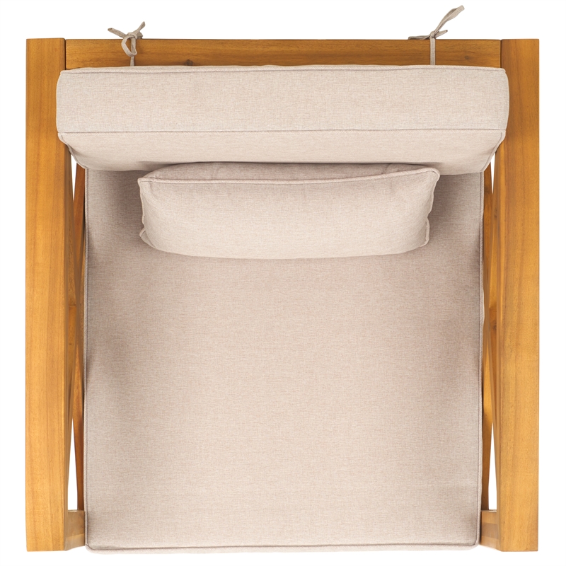 Safavieh Crewe Wood Chair in Natural / Light Gray