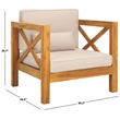 Safavieh Crewe Wood Chair in Natural / Light Gray
