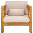 Safavieh Crewe Wood Chair in Natural / Light Gray