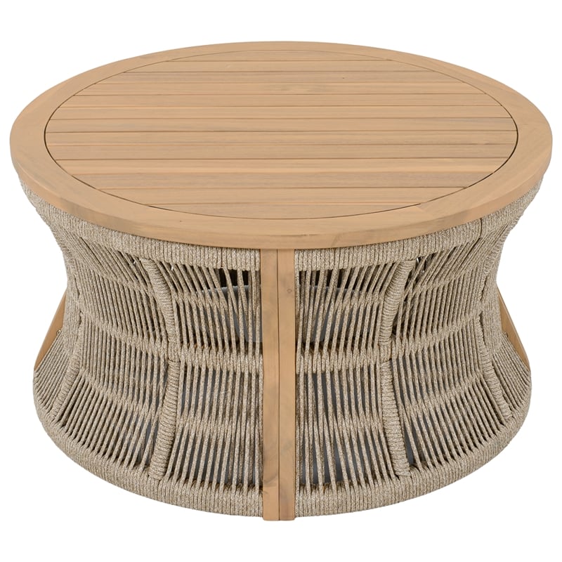 Safavieh Bella Wood Coffee Table in Oak / Taupe