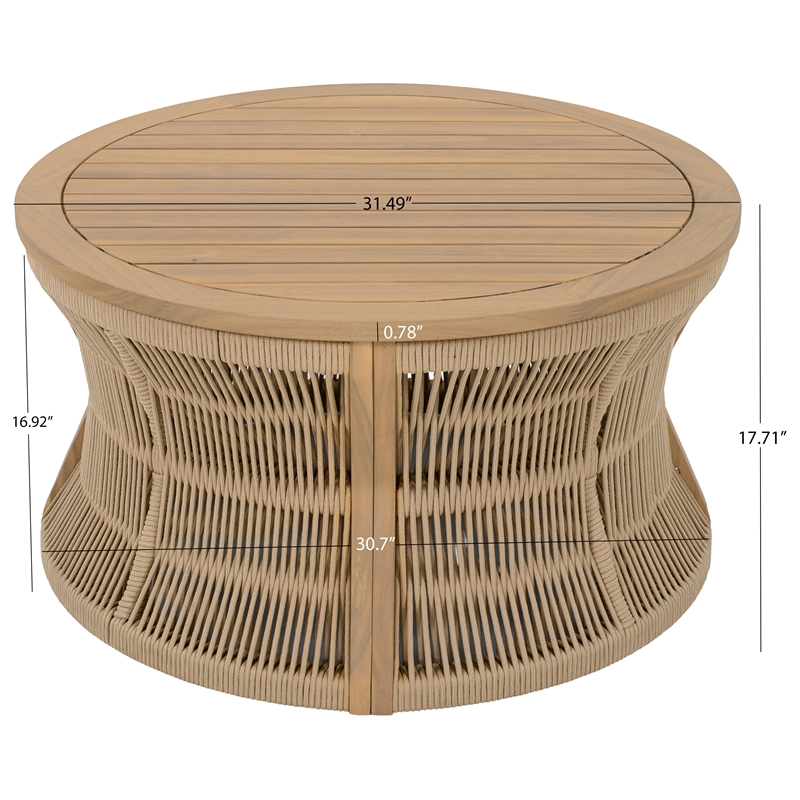 Safavieh Bella Wood Coffee Table in Oak / Ivory