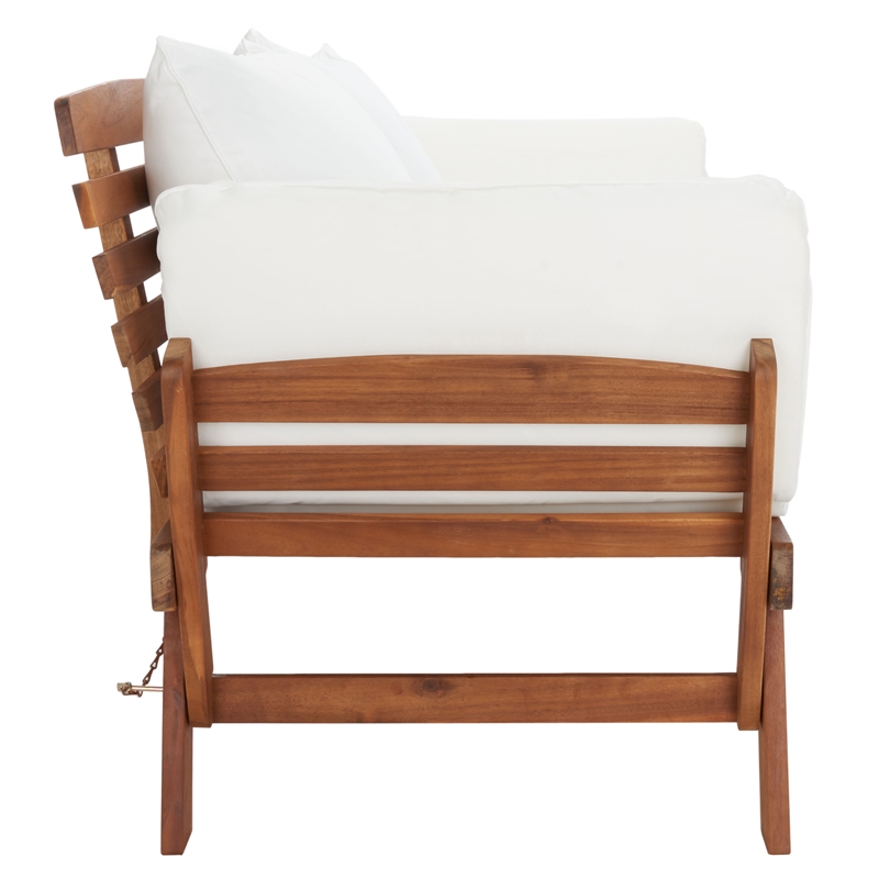 Safavieh Emely Wood Outdoor Daybed in Natural / Beige