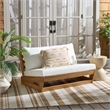 Safavieh Duncan Wood Sofa  in Natural / Beige