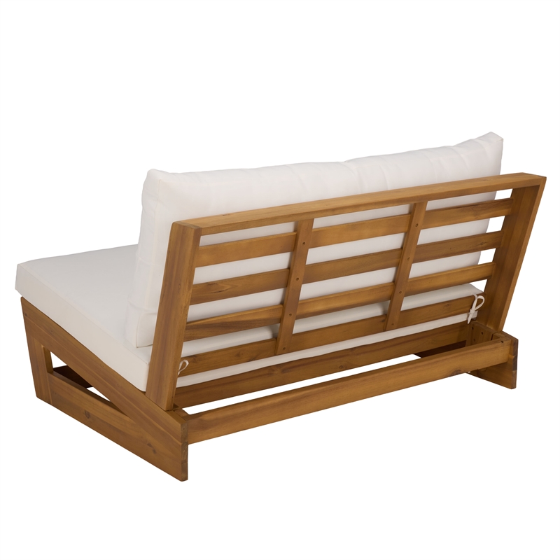 Safavieh Duncan Wood Sofa  in Natural / Beige