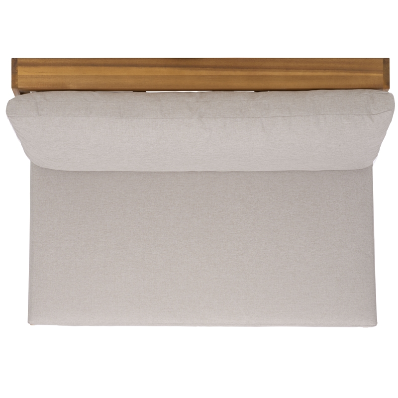 Safavieh Duncan Wood Sofa in Natural / Light Gray