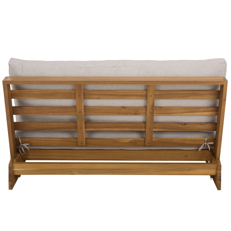 Safavieh Duncan Wood Sofa in Natural / Light Gray