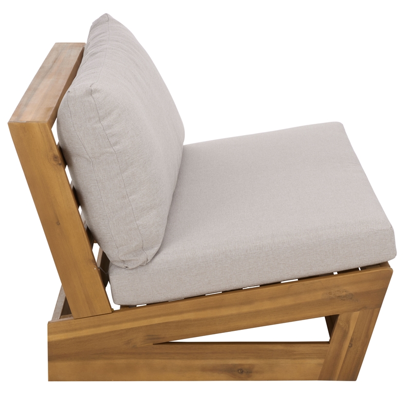 Safavieh Duncan Wood Sofa in Natural / Light Gray