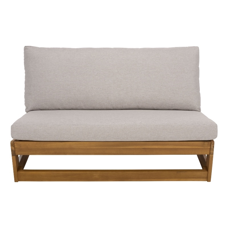 Safavieh Duncan Wood Sofa in Natural / Light Gray