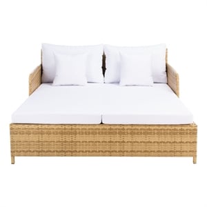 Safavieh Cadeo Wicker and Rattan Daybed in Natural / White
