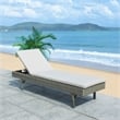 Safavieh Cam Wicker and Rattan Sunlounger in Gray / Gray