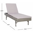 Safavieh Cam Wicker and Rattan Sunlounger in Gray / Gray