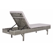 Safavieh Cam Wicker and Rattan Sunlounger in Gray / Gray