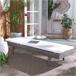 Safavieh Cam Wicker and Rattan Sunlounger in Gray / Brown / White