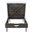 Safavieh Cam Wicker and Rattan Sunlounger in Gray / Brown / White