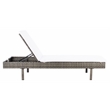 Safavieh Cam Wicker and Rattan Sunlounger in Gray / Brown / White