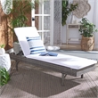 Safavieh Cam Wicker and Rattan Sunlounger in Gray / Brown / White