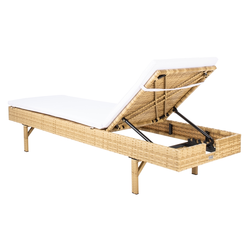 Safavieh Cam Wicker and Rattan Sunlounger in Natural / White