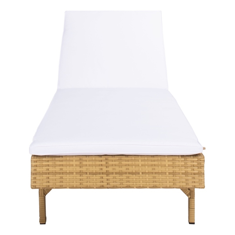 Safavieh Cam Wicker and Rattan Sunlounger in Natural / White