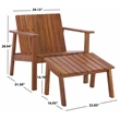 Safavieh Fallon Wood Chair and Ottoman in Natural