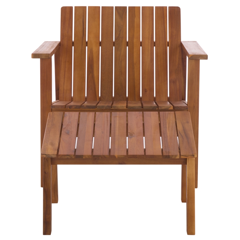 Safavieh Fallon Wood Chair and Ottoman in Natural