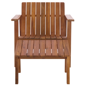 Safavieh Fallon Wood Chair and Ottoman in Natural