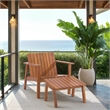 Safavieh Fallon Wood Chair and Ottoman in Natural