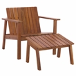 Safavieh Fallon Wood Chair and Ottoman in Natural