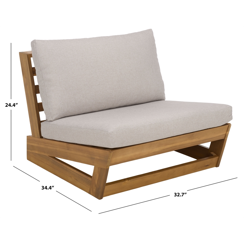 Safavieh Duncan Wood Chair Set of 2 in Natural / Light Gray