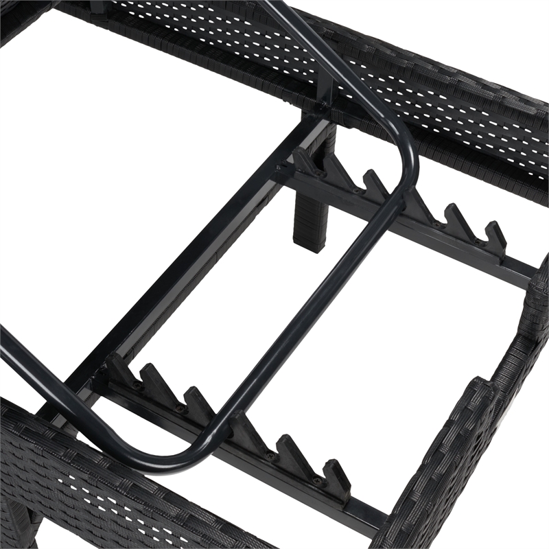 Safavieh Cam Wicker and Rattan Sunlounger in Black / Light Gray