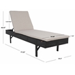 Safavieh Cam Wicker and Rattan Sunlounger in Black / Light Gray