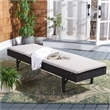 Safavieh Cam Wicker and Rattan Sunlounger in Black / Light Gray