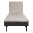Safavieh Cam Wicker and Rattan Sunlounger in Black / Light Gray