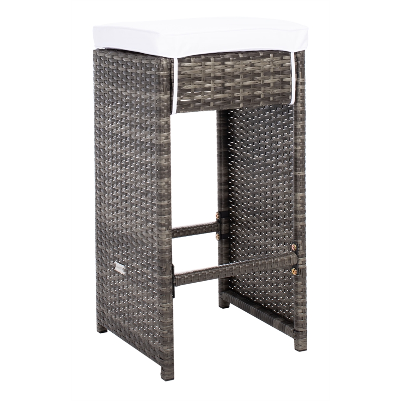 Safavieh Horus Wicker and Rattan Dining Set in Gray / Brown / White