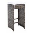 Safavieh Horus Wicker and Rattan Dining Set in Gray / Brown / White