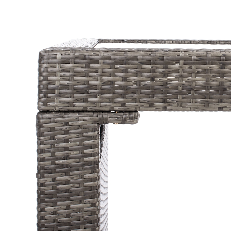 Safavieh Horus Wicker and Rattan Dining Set in Gray / Brown / White