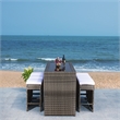 Safavieh Horus Wicker and Rattan Dining Set in Gray / Brown / White