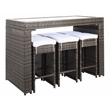 Safavieh Horus Wicker and Rattan Dining Set in Gray / Brown / White