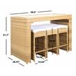Safavieh Horus Wicker and Rattan Dining Set in Natural / White