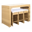 Safavieh Horus Wicker and Rattan Dining Set in Natural / White