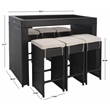 Safavieh Horus Wicker and Rattan Dining Set in Black / Light Gray