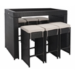 Safavieh Horus Wicker and Rattan Dining Set in Black / Light Gray