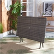 Safavieh Akita Wicker and Rattan Folding Table in Gray / Brown / White