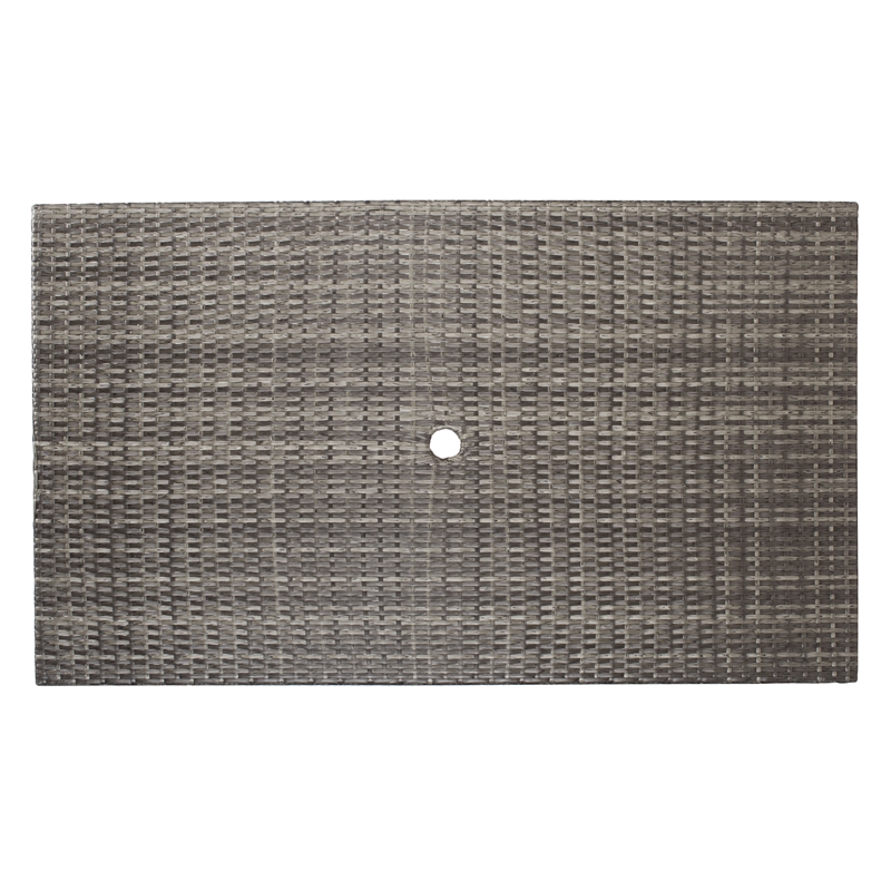 Safavieh Akita Wicker and Rattan Folding Table in Gray / Brown / White