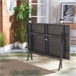 Safavieh Akita Wicker and Rattan Folding Table in Gray / Brown / White