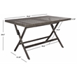 Safavieh Akita Wicker and Rattan Folding Table in Gray / Brown / White